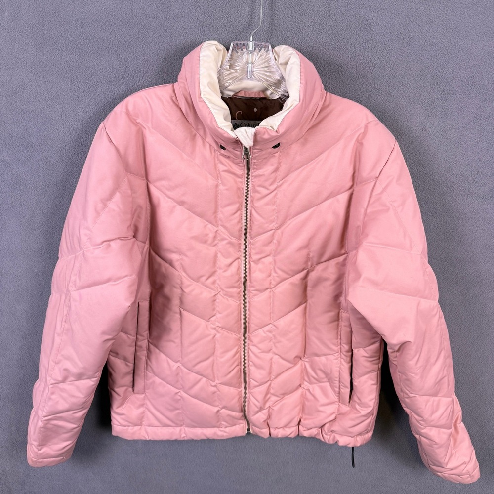 Columbia Convert Down Puffer Jacket Womens Large Pink Insulated Ski Winter READ
